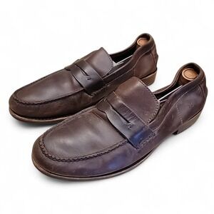 Frye Tyler Penny Loafers Mens Size 11D Brown Leather Dress Casual Driving Shoes
